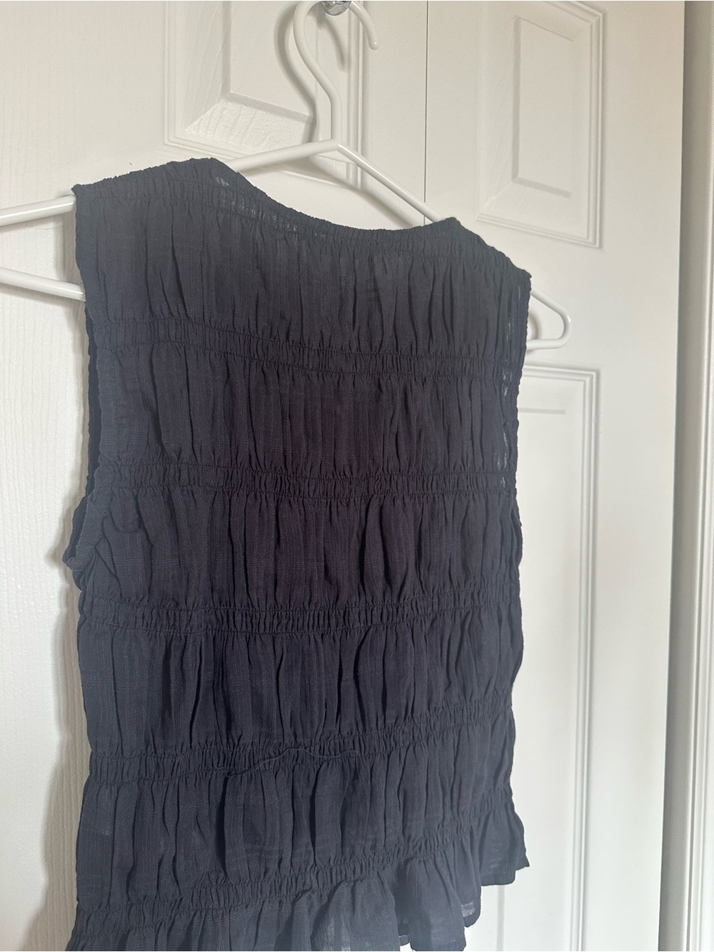 Stradivarius navy Tie-Front Textured Top - S - Picture 6 of 6